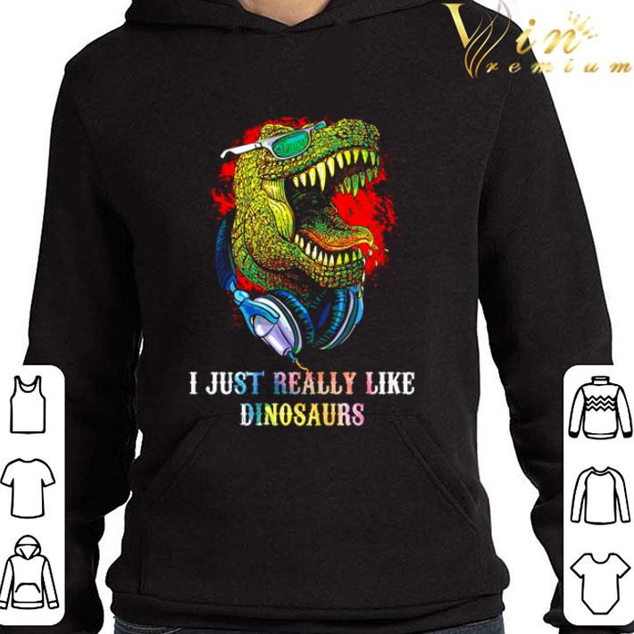 Watercolor I just really like dinosaurs T-Rex shirt