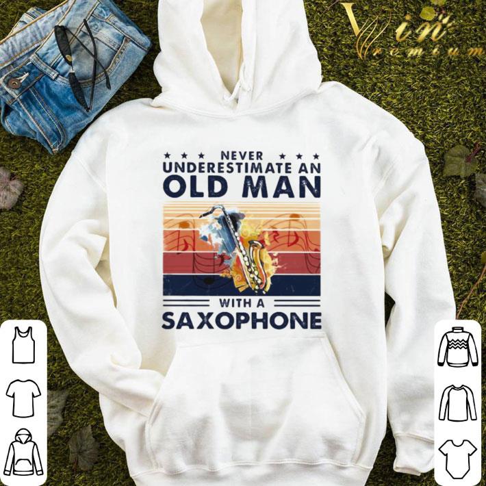 Never Underestimate An Old Man With A Saxophone Vintage retro shirt