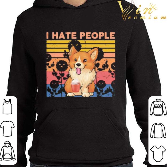 Pembroke Welsh Corgi I hate people vintage retro shirt