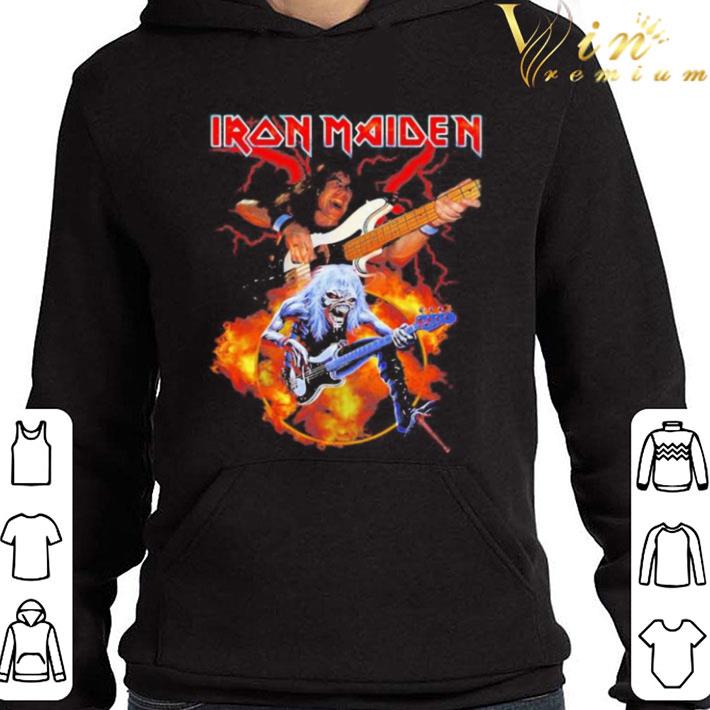 Skeleton iron maiden band guitar shirt