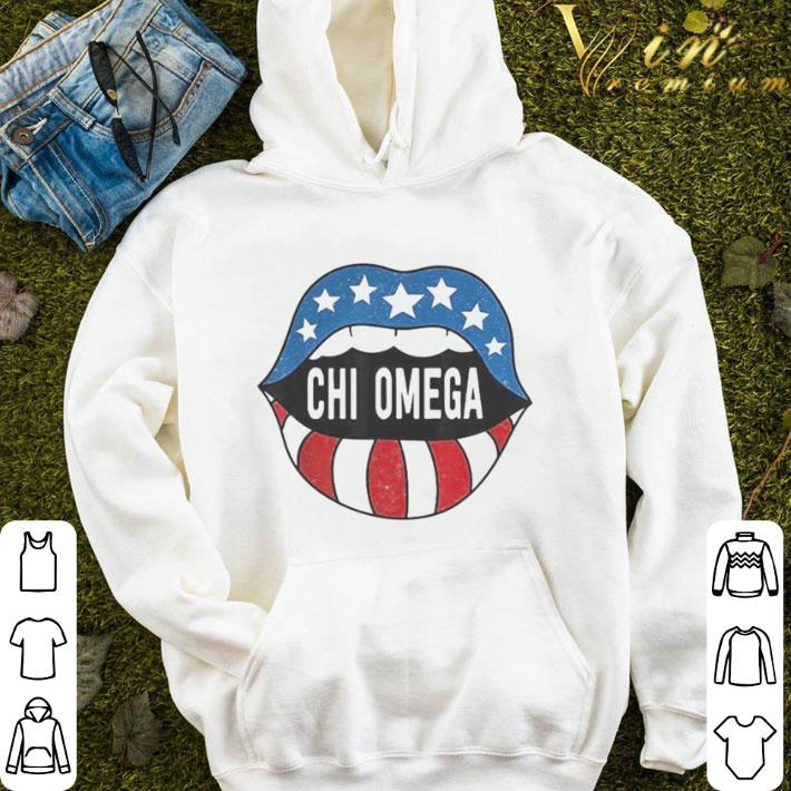 Lips Chi Omega American Flag Independence Day shirt