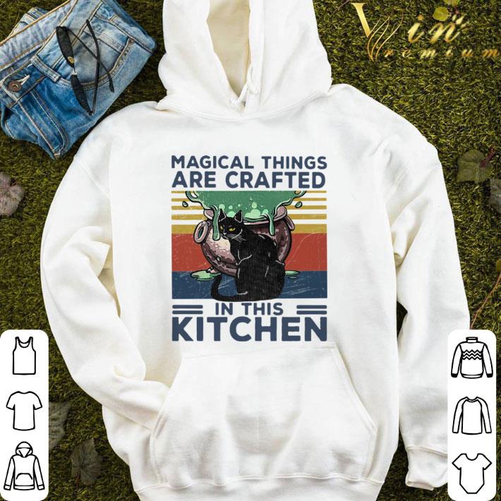 Vintage Magical Things Are Crafted In This Kitchen Black Cat shirt