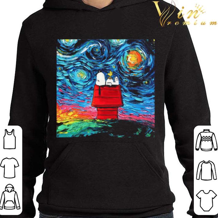 Snoopy And Woodstock mashup Starry Night shirt