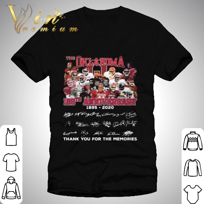 The Oklahoma Sooners 125th Anniversary 1895-2020 Signatures shirt The Oklahoma Sooners 125th Anniversary 1895-2020 Signatures shirt 1