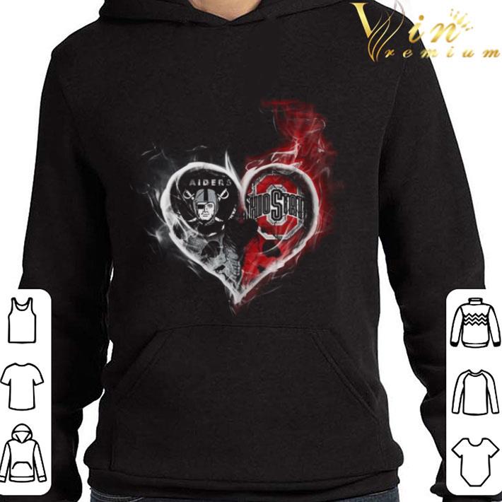 Smoky Heart Oakland Raiders and Ohio State Buckeyes shirt