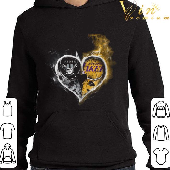 Smoky Heart Oakland Raiders and Los Angeles Lakers shirt
