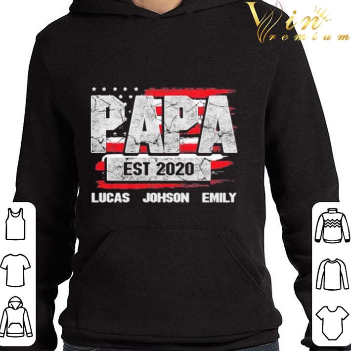 Papa Est 2020 Lucas Johnson Emily American Flag Independence Day shirt