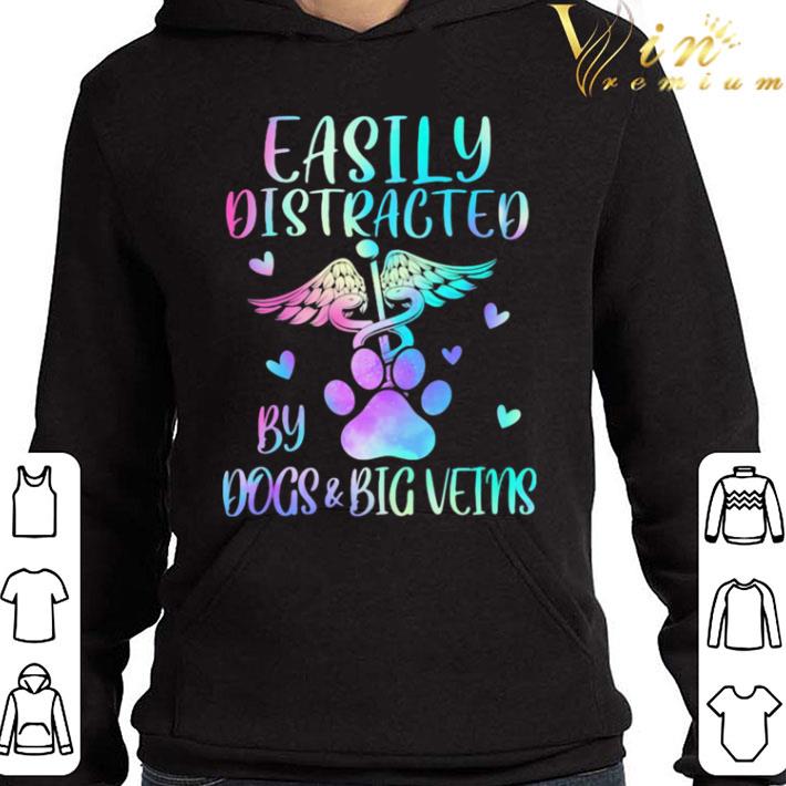 Registered Nurse Logo Easily Distracted By Dogs And Big Veins shirt