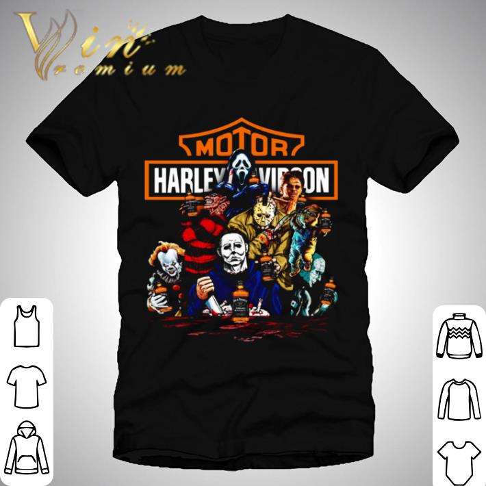 Harley Davidson mashup Horror Movie Characters and Jack Daniels shirt Harley Davidson mashup Horror Movie Characters and Jack Daniels shirt 1