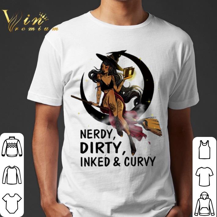 Halloween Witch black moon nerdy dirty inked and curvy shirt