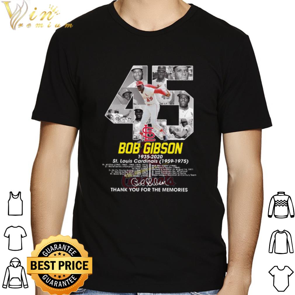Bob Gibson St Louis Cardinals 1959 1975 thank you for the memories shirt