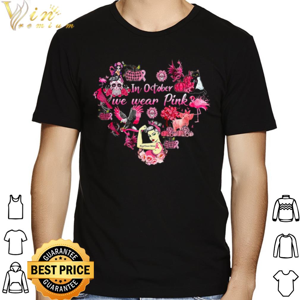 Cancer Awareness Heart In October we wear Pink shirt