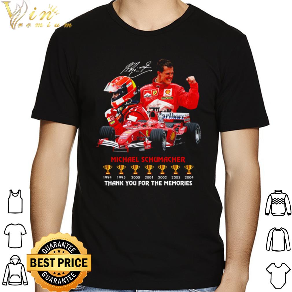 Michael Schumacher thank you for the memories signatures shirt