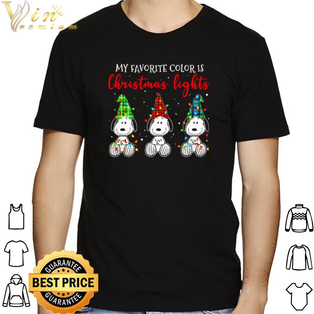 Snoopy my favorite color is Christmas lights shirt