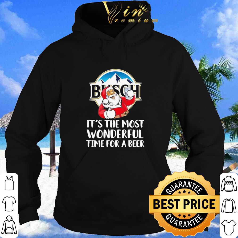 Santa Claus Drinking Busch Light It’s The Most Wonderful Time For A Beer shirt