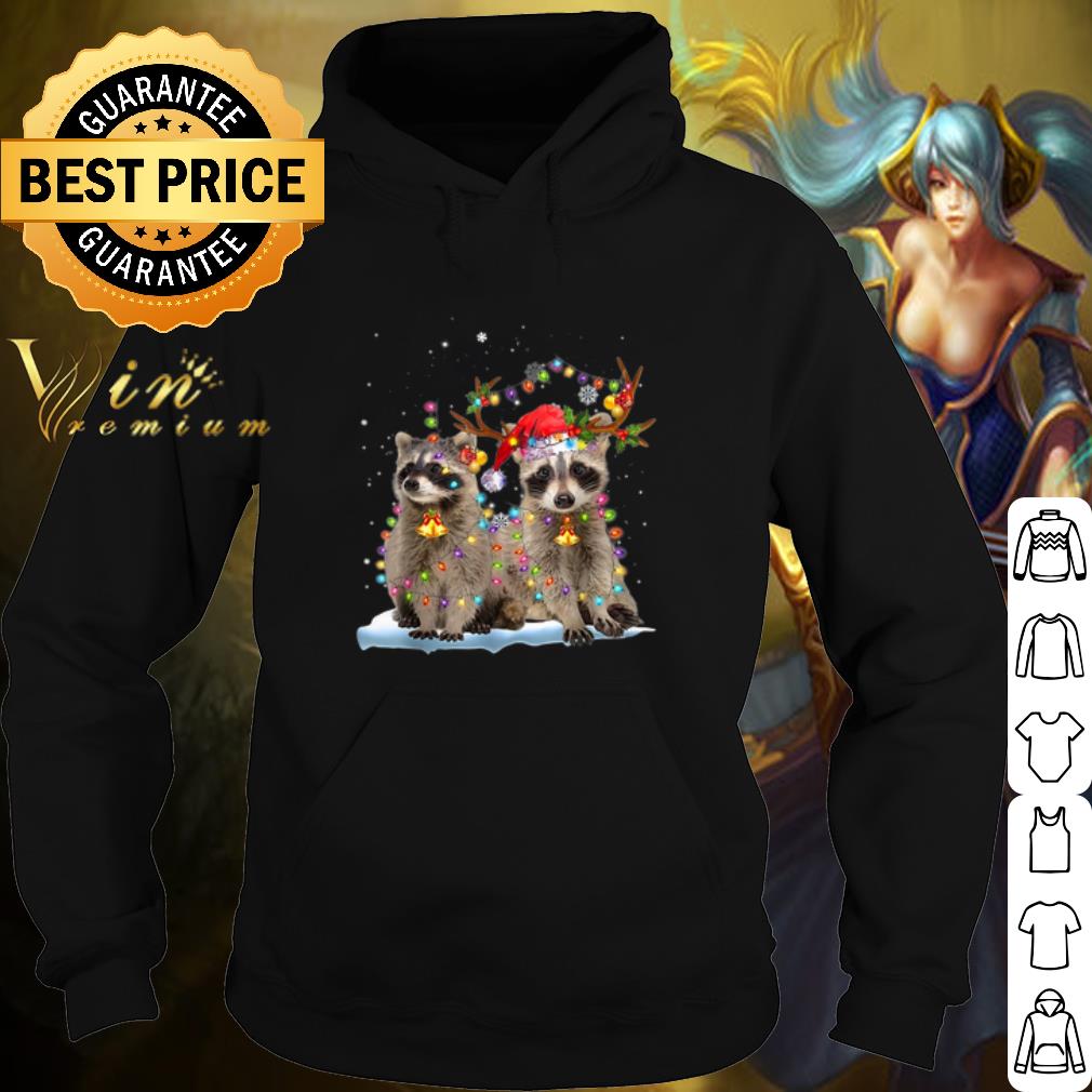Top Raccoon Christmas Tree Lights Xmas shirt