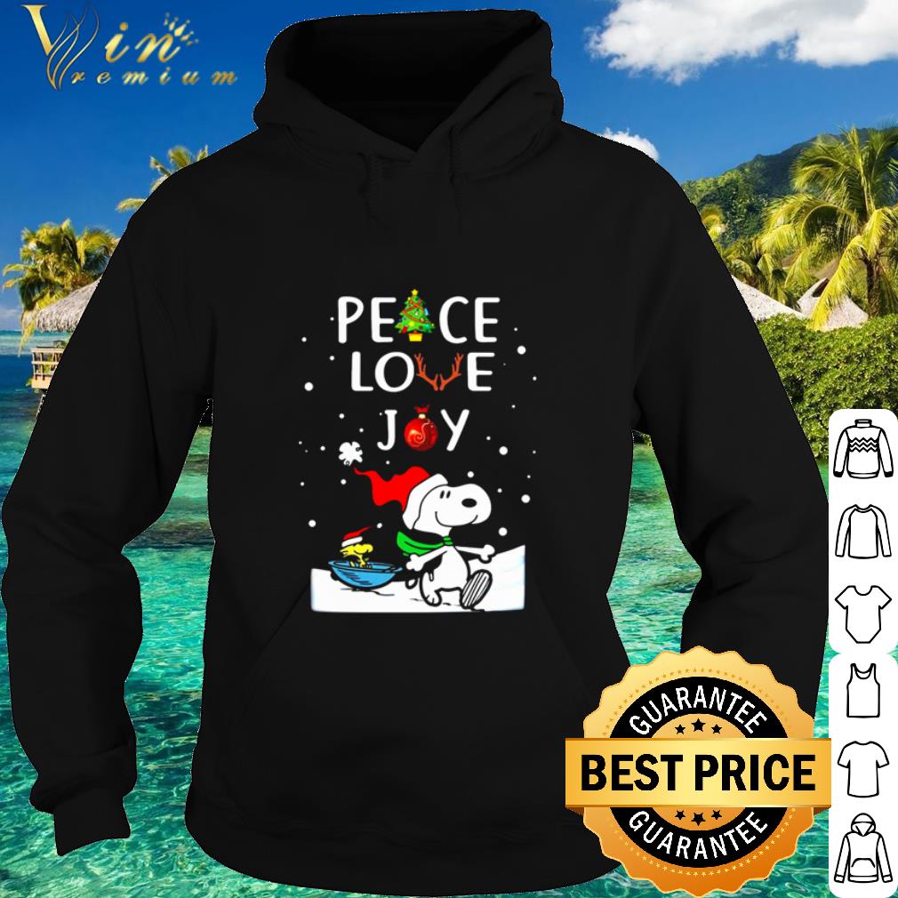 Pretty Santa Snoopy peace love joy Christmas shirt