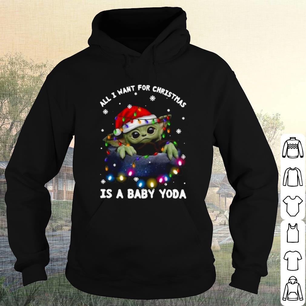 Top All I Want For Christmas Is Baby Yoda Christmas Light shirt