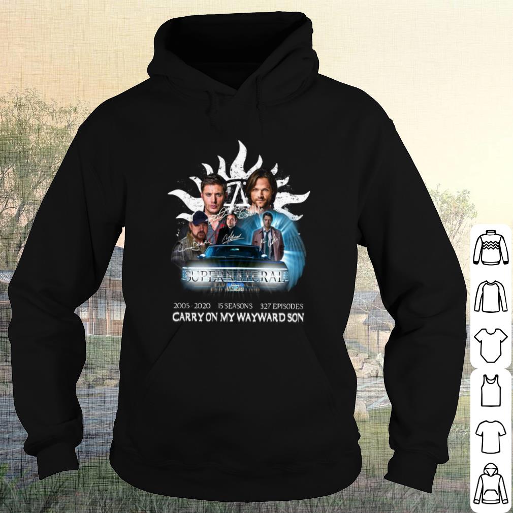 Top Supernatural 2005 2020 Carry On My Wayward Son Signature shirt