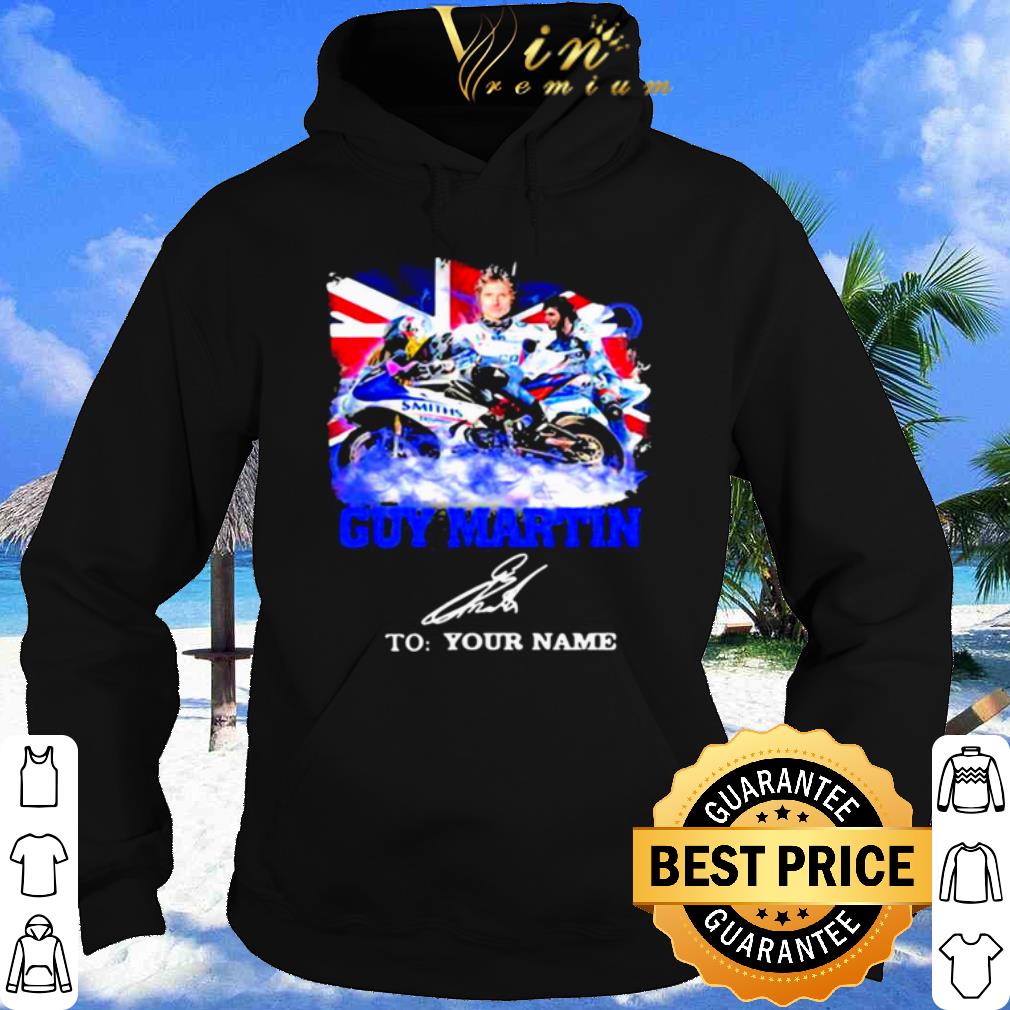 Guy Martin Motorcycle Racer Signature Union Flag shirt