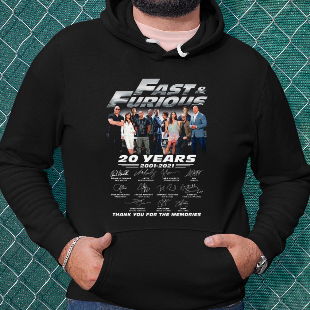 Pretty Fast And Furious 20 Years 2001 2021 Thank You For The Memories Signature shirt