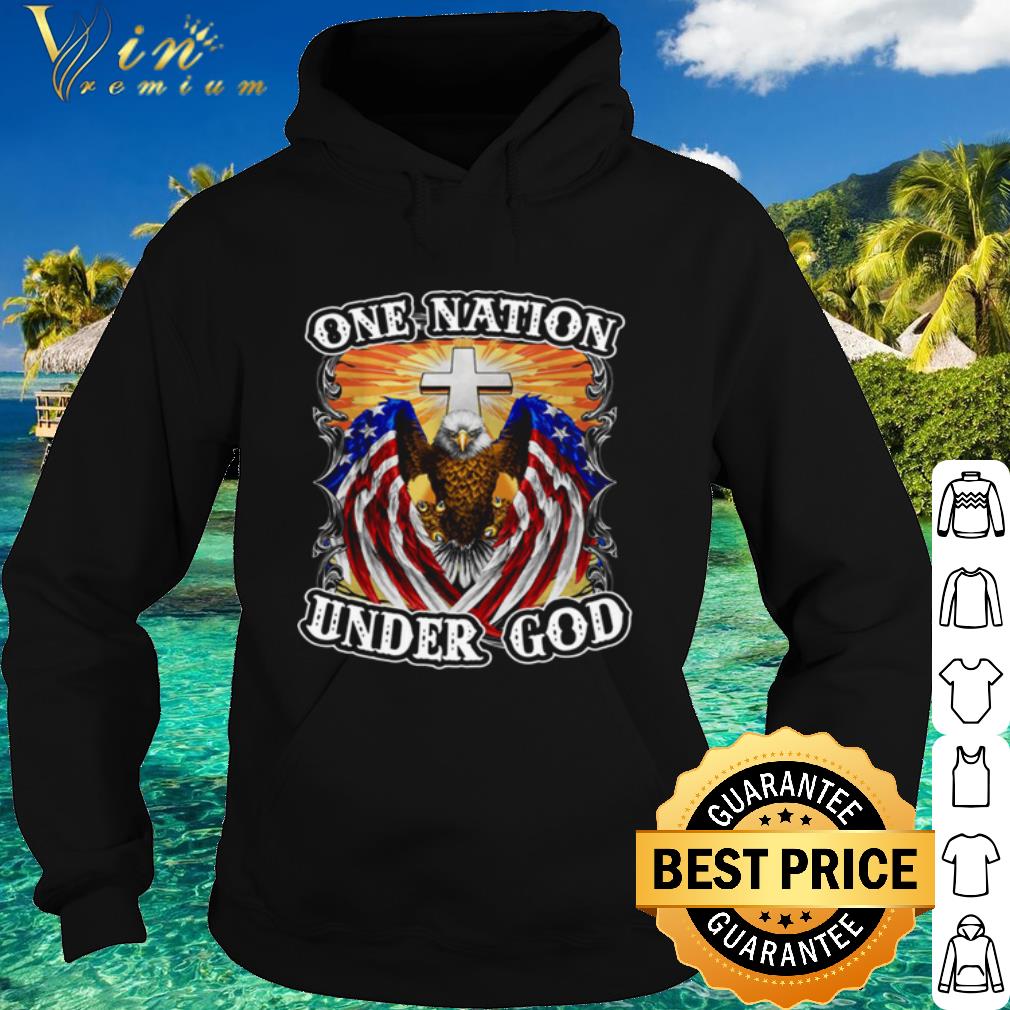 Pretty Eagles American Flag One Nation Under God shirt