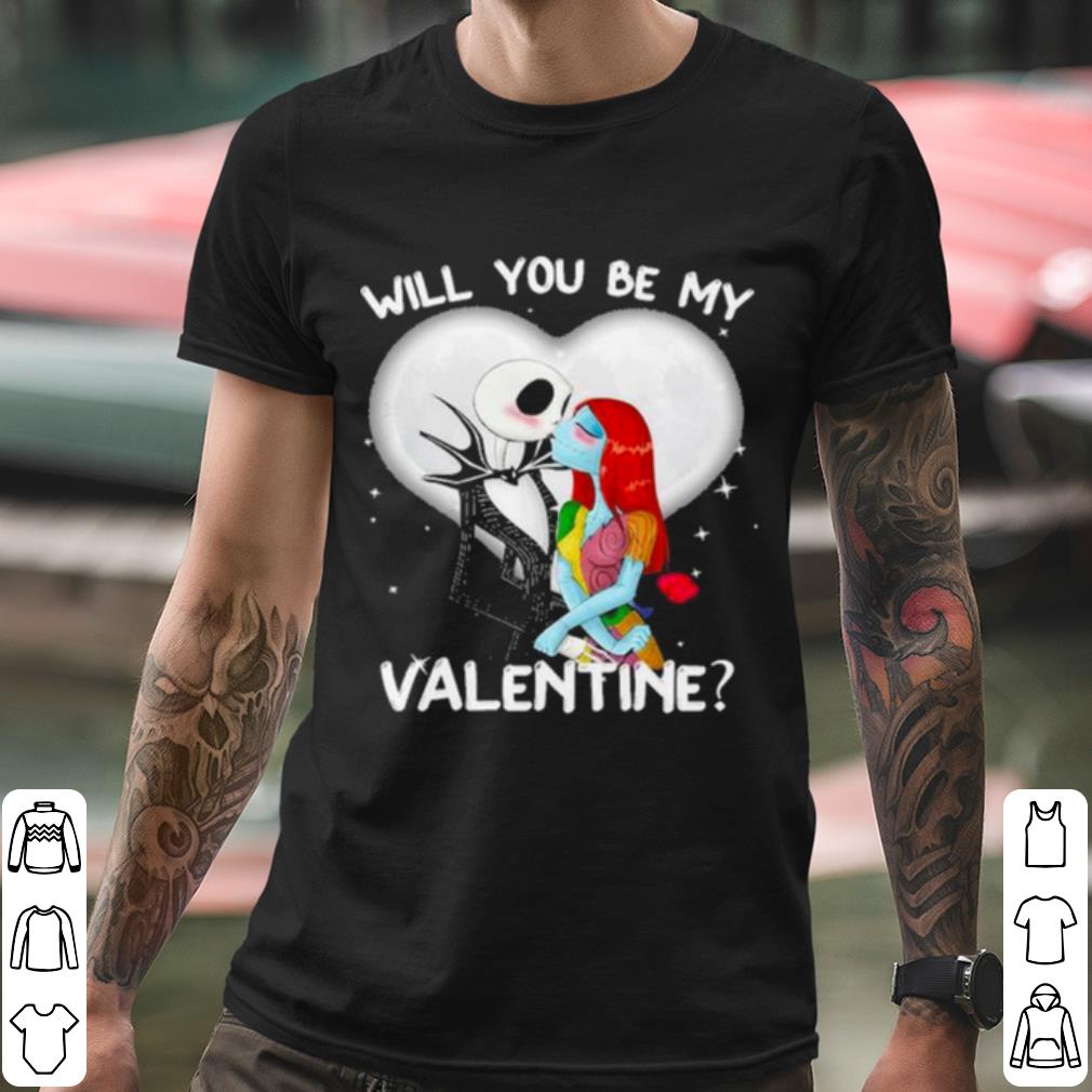 Top Jack Skellington and Sally will you be my Valentine 2021 shirt