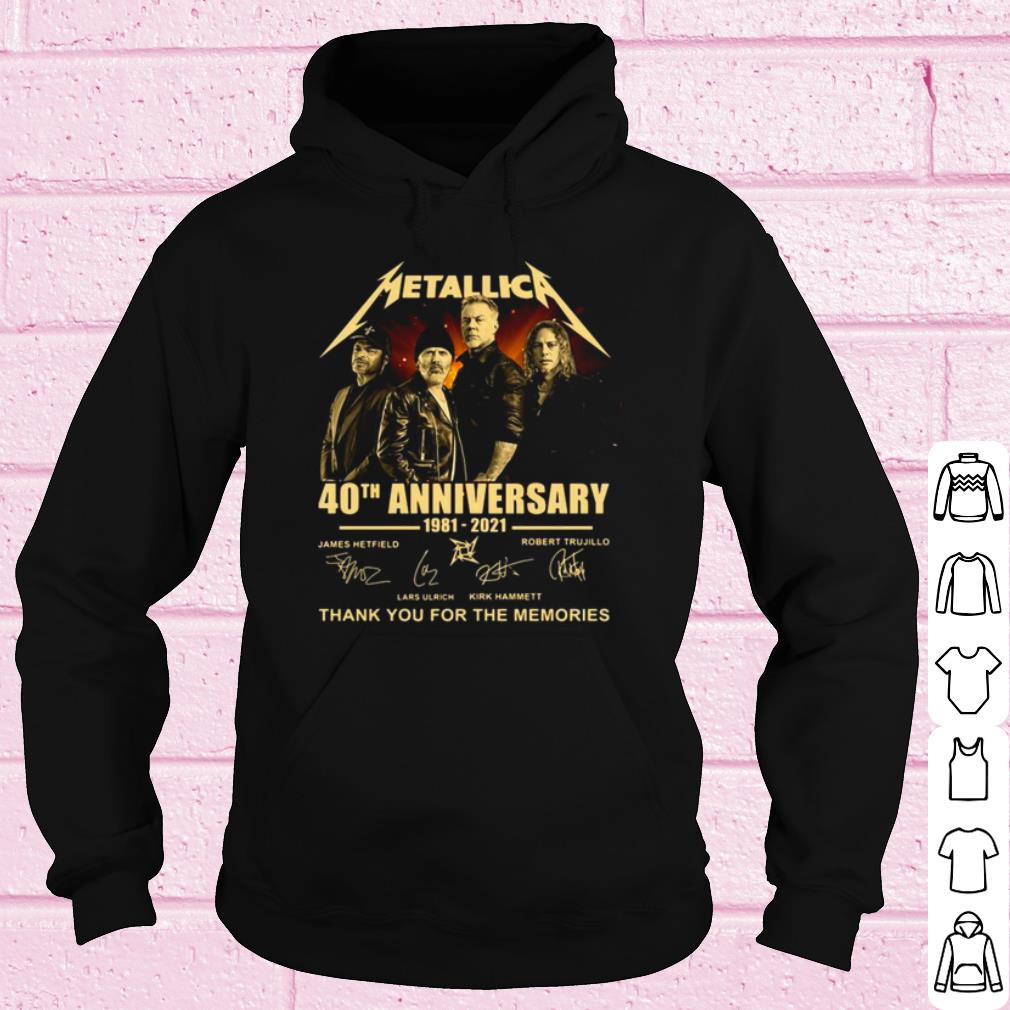 Cool Metallica 40th Anniversary 1981 2021 Thank For The Memories Signature shirt