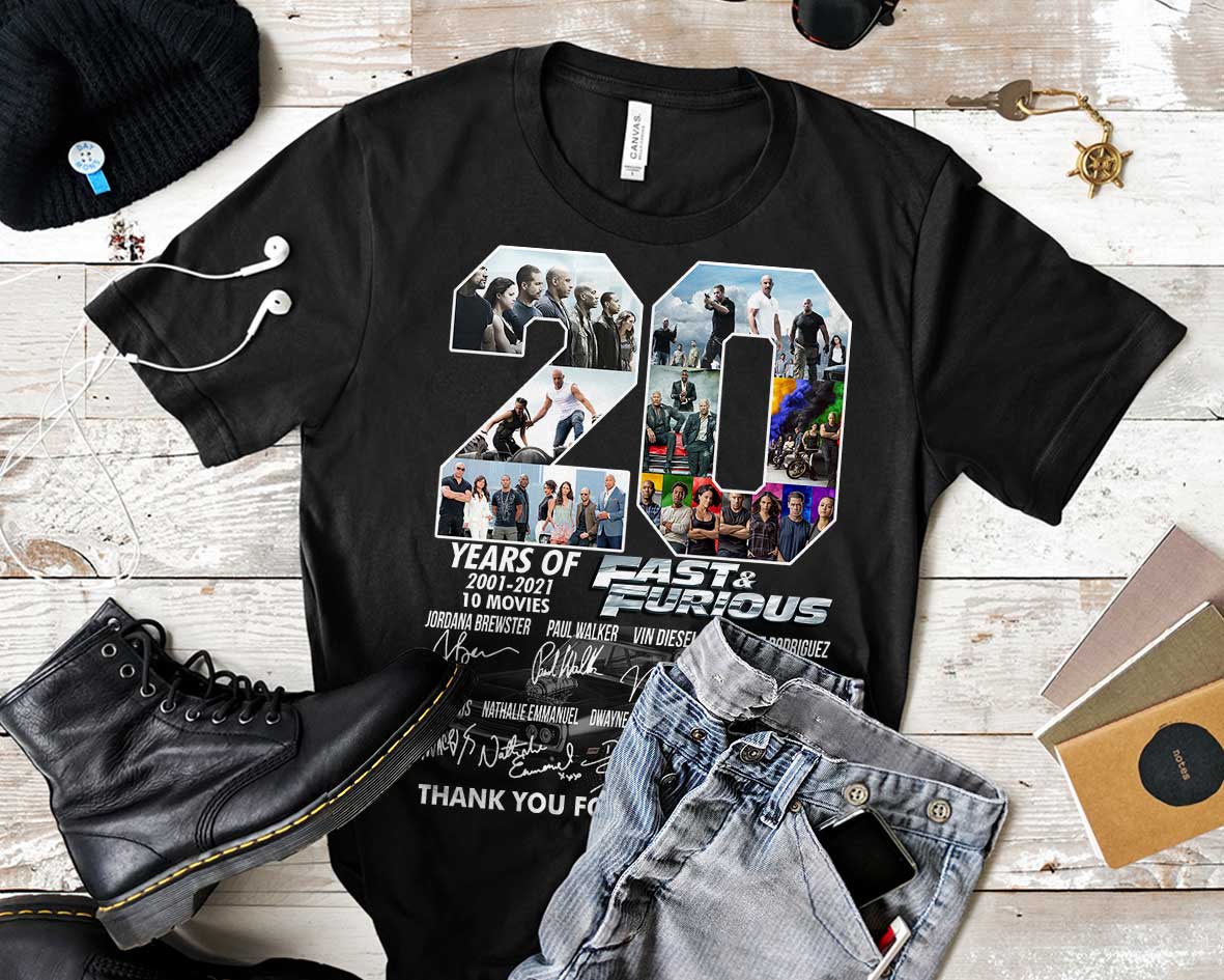 20 years of Fast and Furious Shirt, Fast and Furious saga Shirt, Movies Shirt, Movie lover Shirtt