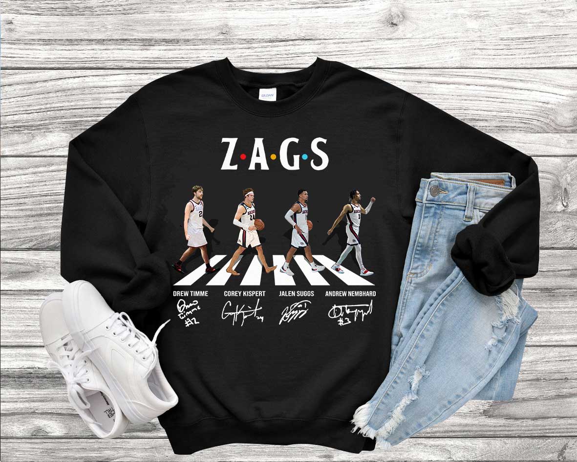 Gonzaga Bulldogs ZAGS Abbey Road signatures hoodie Gonzaga Bulldogs Zags Abbey Road Signatures Shirt 1