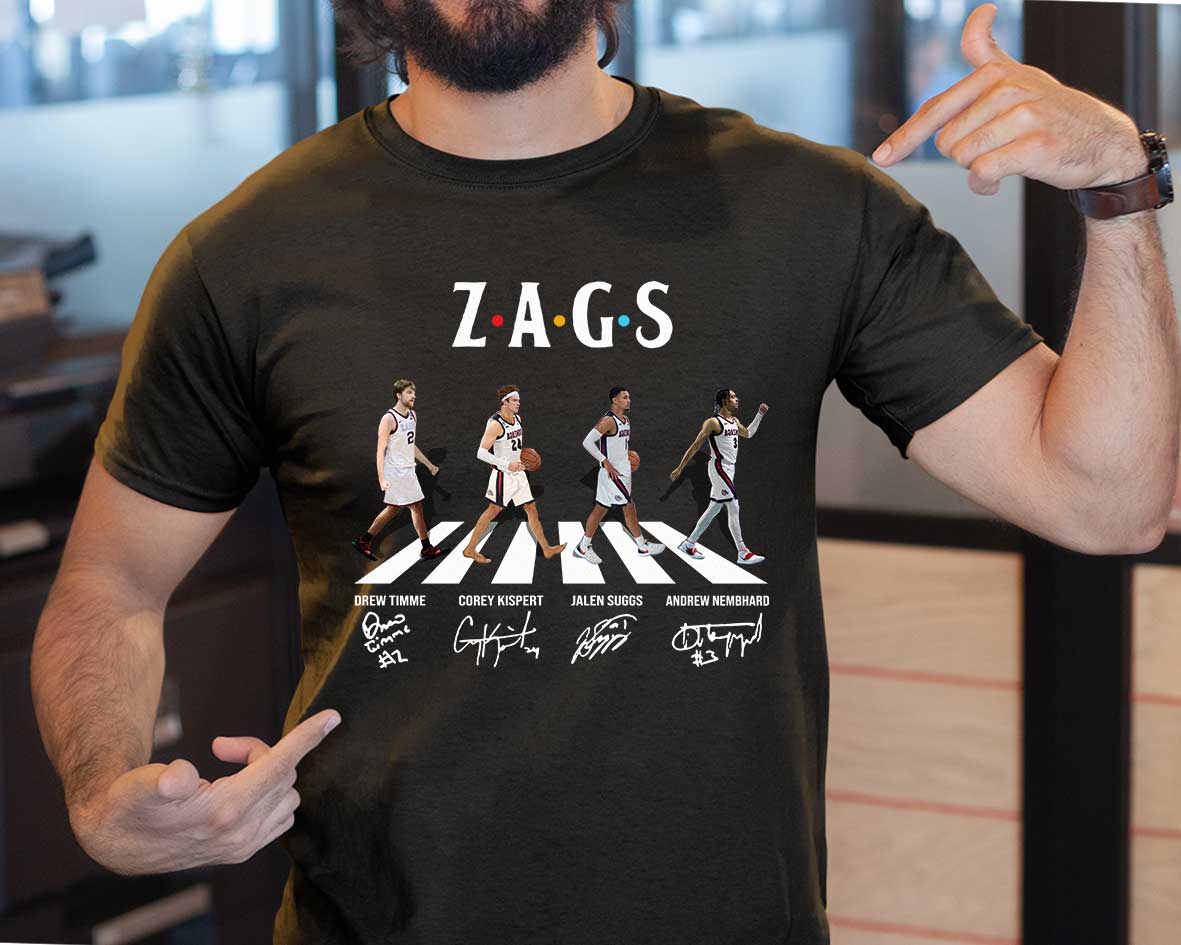 Gonzaga Bulldogs ZAGS Abbey Road signatures hoodie Gonzaga Bulldogs Zags Abbey Road Signatures Shirt 2