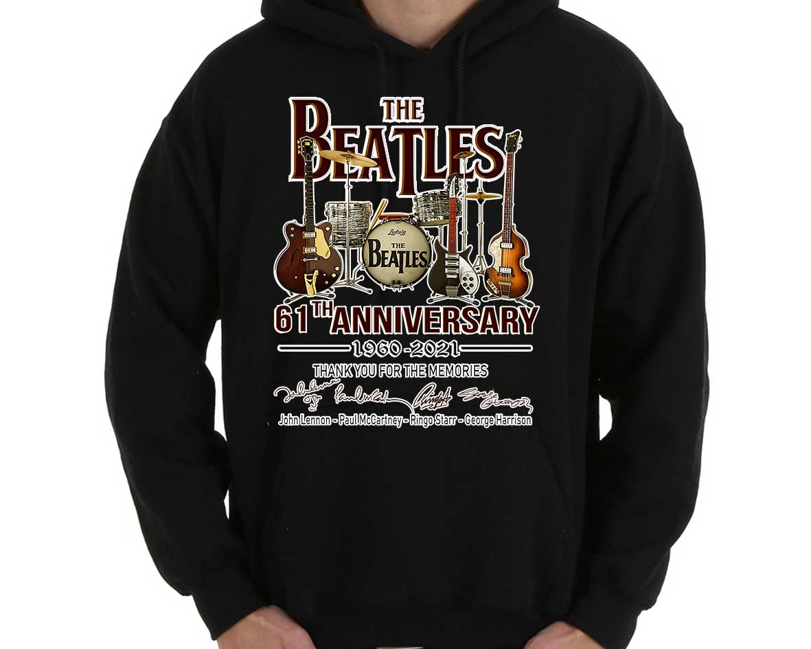 THEBEA~1 The Beatles 61th Anniversary 1960-2021 Thank You For The Memories Shirt, John Lennon, Paul Mccartney, Ringo Starr, George Harrison Shirt 3