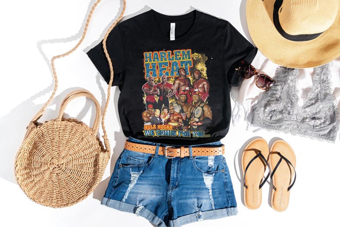 Harlem Heat Black Wrestling Vintage Style Tee; Mens tops, Harlem Heat Graphic tee Shirt Harlem Heat Black Wrestling Vintage Style Tee; Mens tops, Harlem Heat Graphic tee Shirt 4