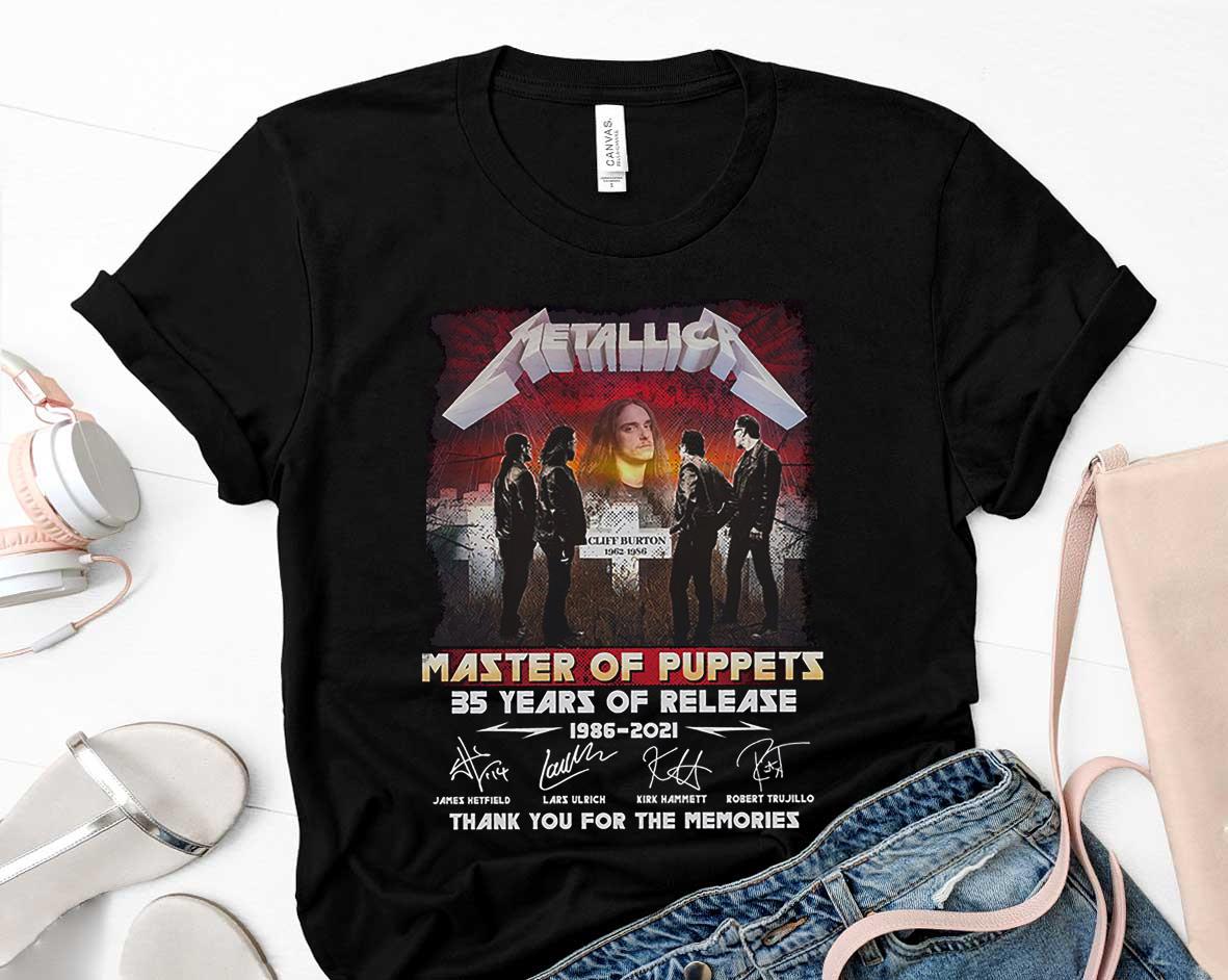 Metallica Master Of Puppets 35 Years Of Release 1986-2021 Signatures Thank Memories, Metallica Master Of Puppets 35 Years Shirt Metallica Master Of Puppets 35 Years Of Release 1986-2021 Signatures Thank Memories, Metallica Master Of Puppets 35 Years Shirt 1