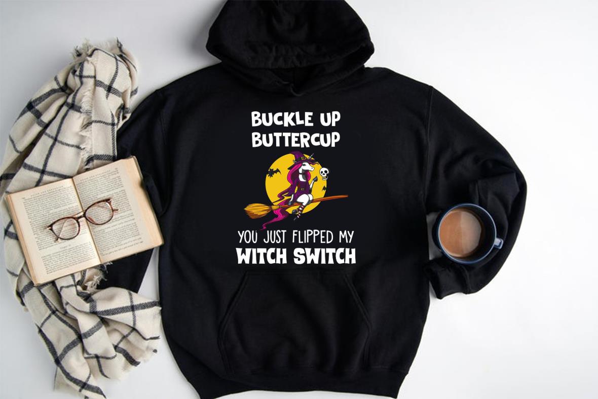 Vintage Buckle Up Buttercup Unicorn Witch Shirt, You Just Flipped My Witch Switch Halloween Shirt, Buttercup Unicorn Shirt 3