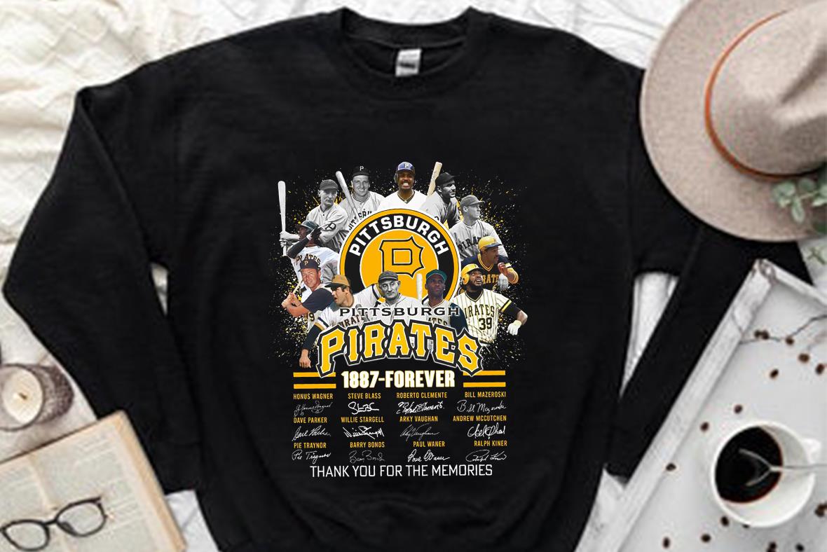 Vintage Pittsburgh Pirates 1887 Forever Shirt, Pittsburgh Pirates 1887 Forever Signatures Thank You For The Memories Shirt 2