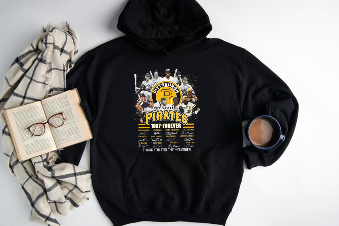 Vintage Pittsburgh Pirates 1887 Forever Shirt, Pittsburgh Pirates 1887 Forever Signatures Thank You For The Memories Shirt 3