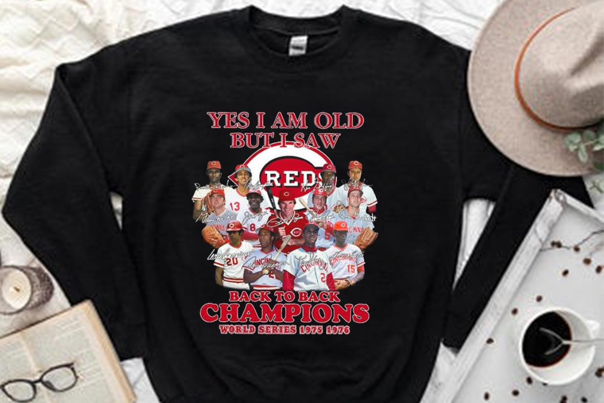 Vintage Yes I Am Old But I Saw Red Back To Back Champions World Series 1975-1976 Signatures Shirt, I Saw Red Back To Back Champions Shirt Vintage Yes I Am Old But I Saw Red Back To Back Champions World Series 1975-1976 Signatures Shirt, I Saw Red Back To Back Champions Shirt 2