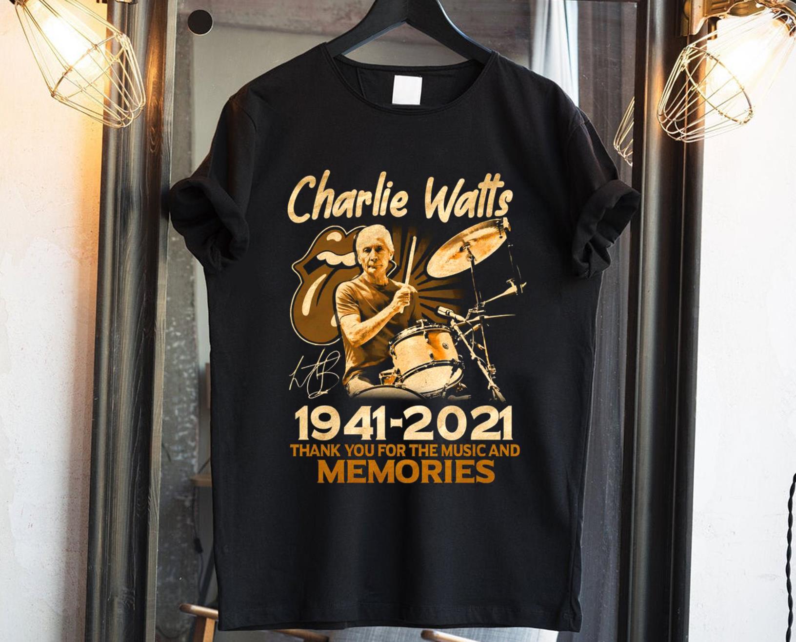 Charlie Watts 1941 2021 Thank You For The Memories Shirt, Charlie Watts The Rolling Stones Shirt Charlie Watts 1941 2021 Thank You For The Memories Shirt, Charlie Watts The Rolling Stones Shirt 1