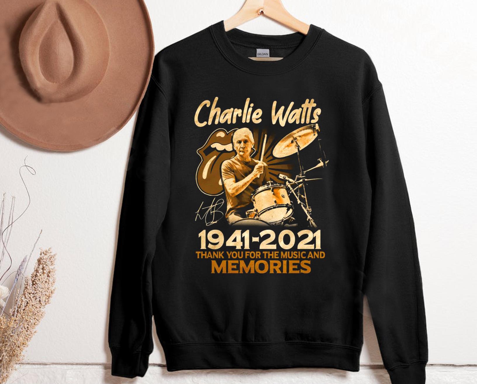 Charlie Watts 1941 2021 Thank You For The Memories Shirt, Charlie Watts The Rolling Stones Shirt Charlie Watts 1941 2021 Thank You For The Memories Shirt, Charlie Watts The Rolling Stones Shirt 2
