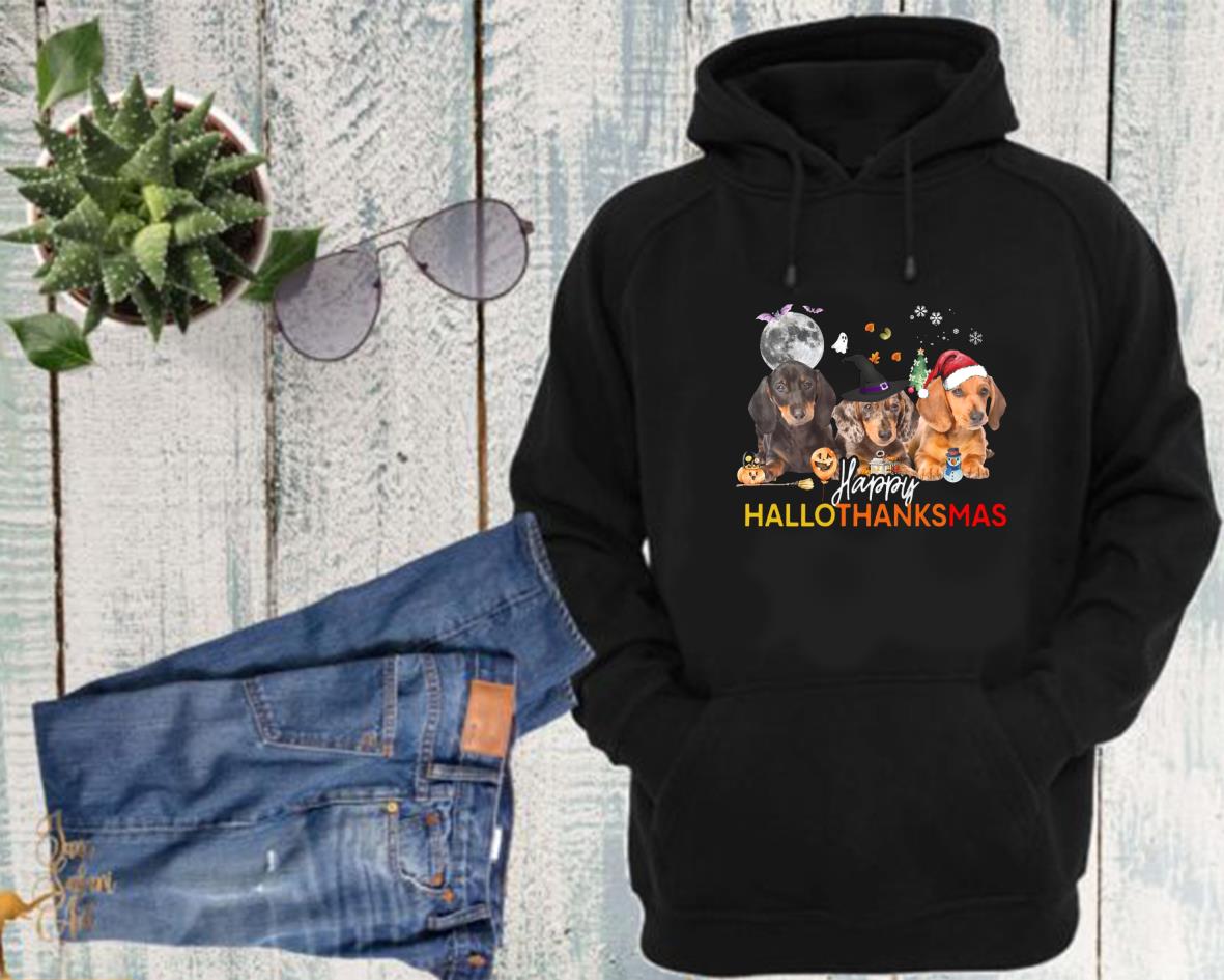Dachshund Witch Santa Claus Haapy Hallothanksmas Shirt 4 Dachshund Witch Santa Claus Haapy Hallothanksmas Shirt