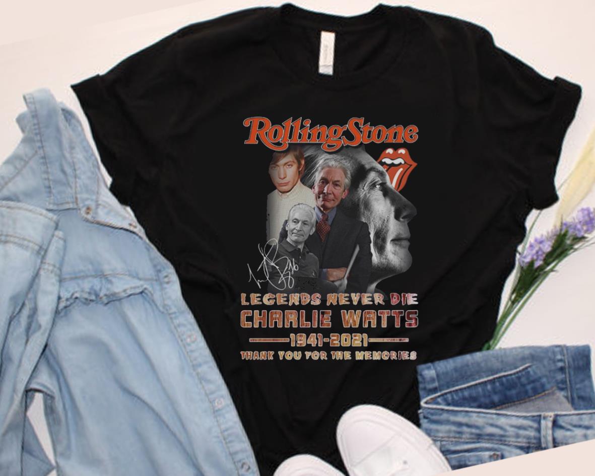 Vintage Drummer Charlie Watts Shirt, Rolling Stone Legends Never Die Charlie Watts 1941-2021 Thank Memories Signature Shirt Vintage Drummer Charlie Watts Shirt, Rolling Stone Legends Never Die Charlie Watts 1941-2021 Thank Memories Signature Shirt 1