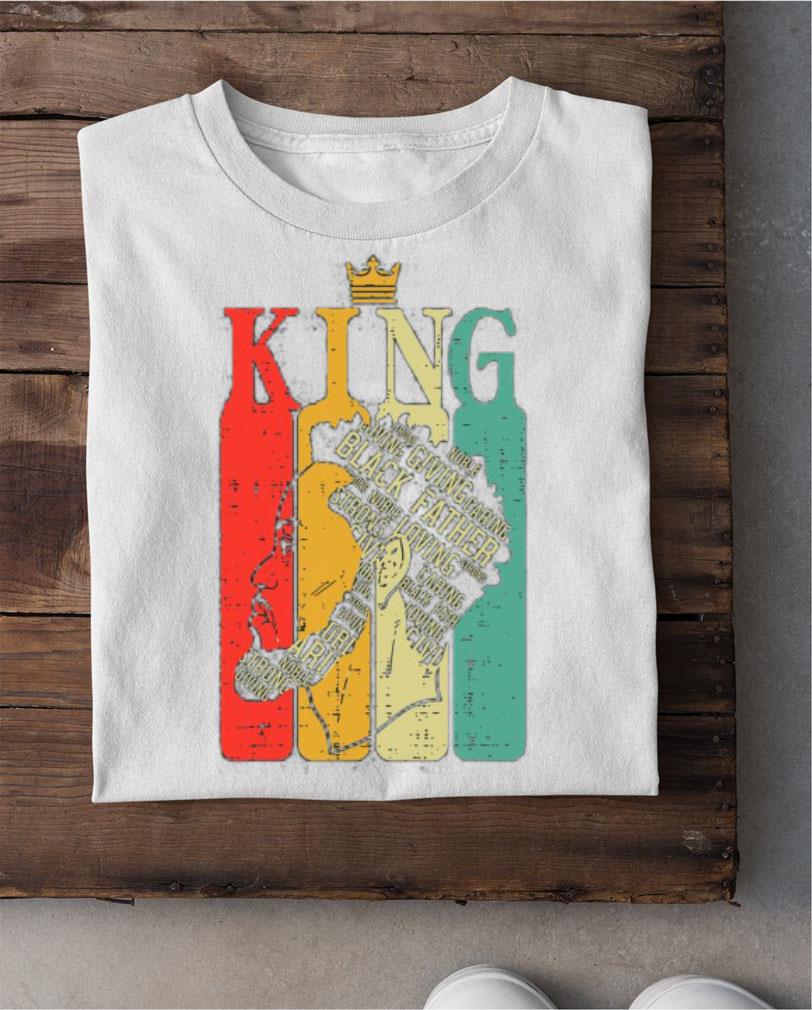 King Black Father Retro History African Pride BLM Dad t-shirt