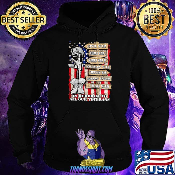 Civill War In Memorial To All Our Veterans American Flag Shirt