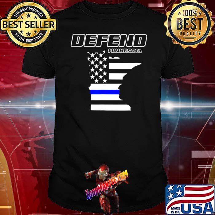 Minnesota State Defend Police Officer Support Blue American Flag shirt