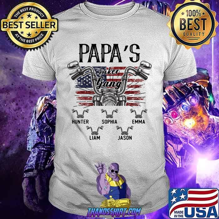 Papa's Biker Gang American Flag shirt 