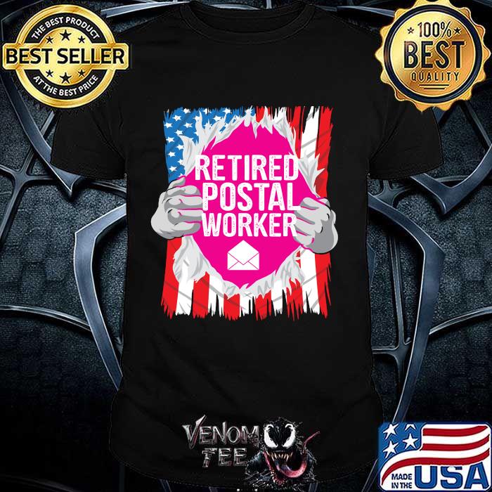 Retired Postal Worker Mailman Retirement Pink American Flag Shirt