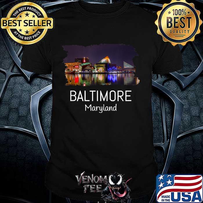 Baltimore Skyline Cool Souvenir Gift Baltimore Maryland Shirt