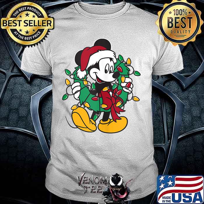 Mickey Holiday Lights Christmas T-Shirt 