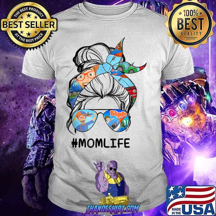 Momlife Messy Bun Hair Blip-pis T-Shirt 